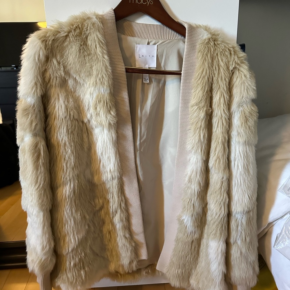 Leith Faux Fur Coat Size XS/S. Perfect Condition